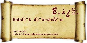 Babák Ábrahám névjegykártya